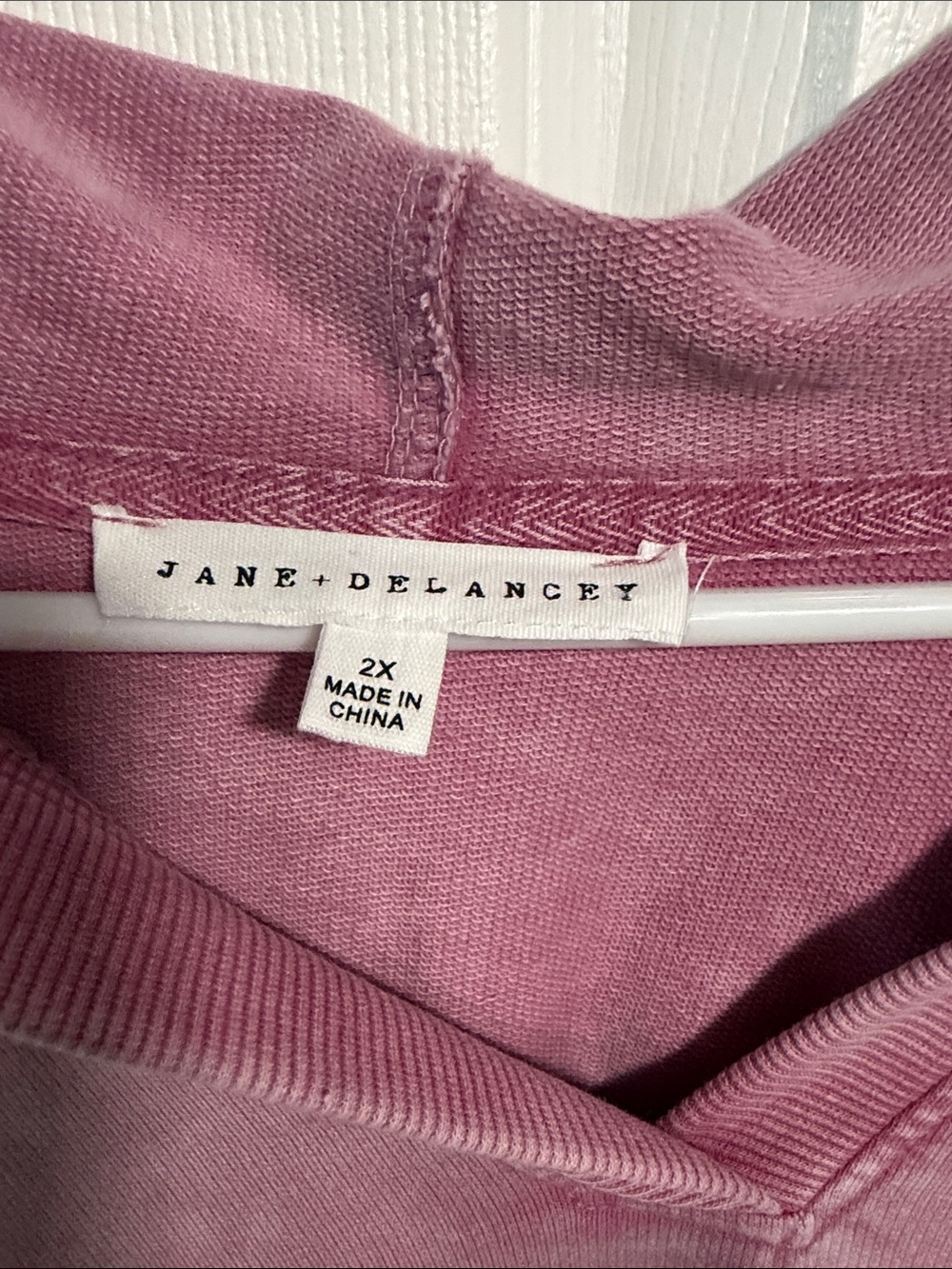 Jane and Delancey Dusty Rose Hooded Short-Sleeve Sweatshirt - Picture 2 of 2